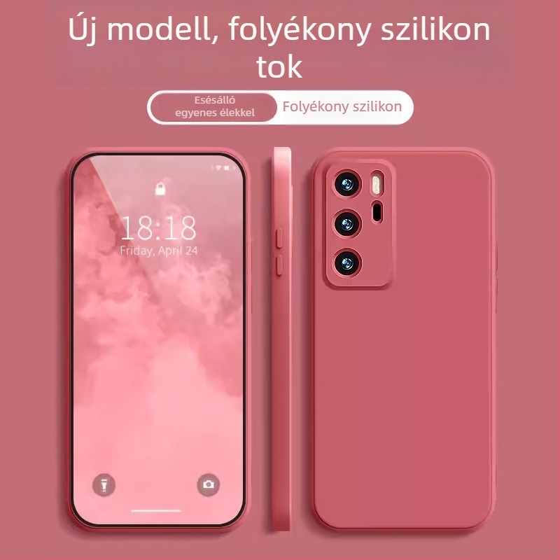 Huawei P40 telefonvédő tok — Minimalista védőtok egyenes élével, P40 és P40 Pro kompatibilis, Youth Edition Lite