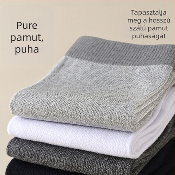 Férfi ujjas zokni középmagasságú, pamut, antibakteriális és dezodoráló, gyorsan száradó, 70–80% pamut, egyréses kötés, 168 tű