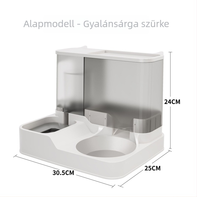 Macska automata etető- és itatótál – mindent egyben, Kuating márka, nagy kapacitás
