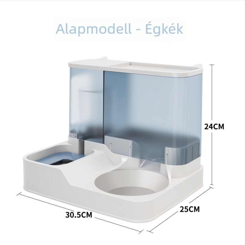 Macska automata etető- és itatótál – mindent egyben, Kuating márka, nagy kapacitás