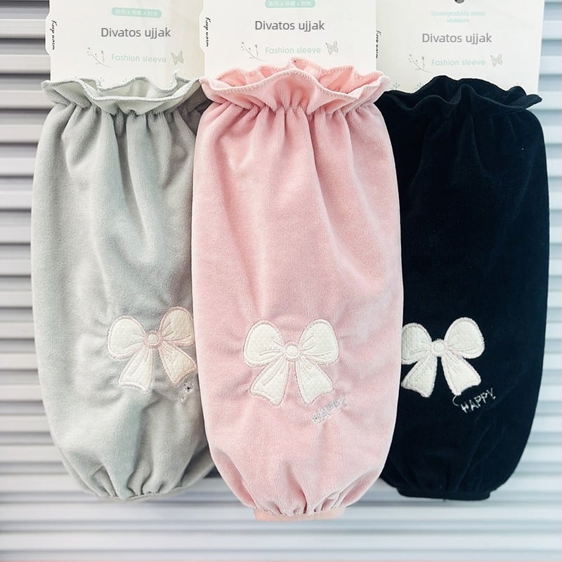 Női karvédők – poliészter, foltálló, domborított textúra, tél, aranyos stílus