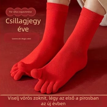 Ötujjas zokni középmagas szárú; antibakteriális, szag elleni, nedvszívó; pamut