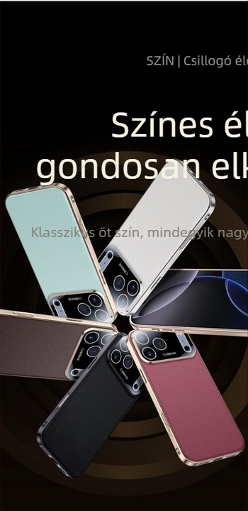 Valódi bőrből készült, teljes lefedettségű védőtok iPhone 17 Pro Max 17Air-hez, kamera-lencse védelmet nyújt