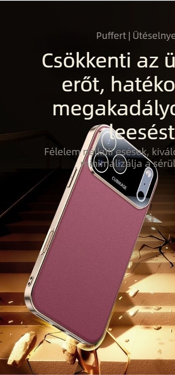 Valódi bőrből készült, teljes lefedettségű védőtok iPhone 17 Pro Max 17Air-hez, kamera-lencse védelmet nyújt