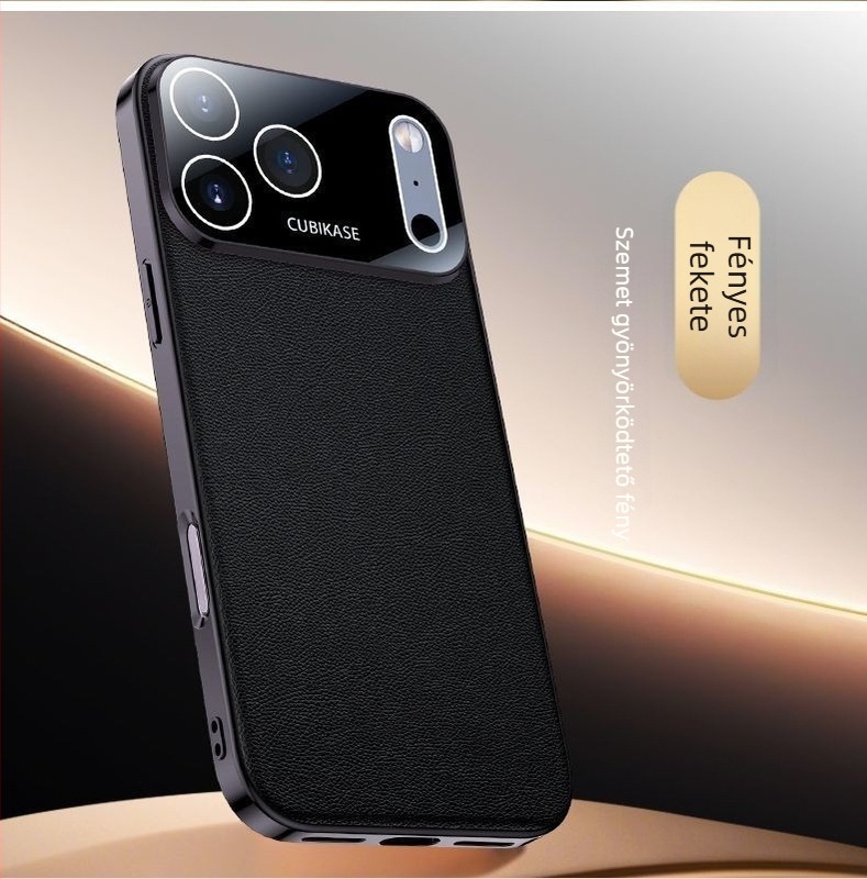 Valódi bőrből készült, teljes lefedettségű védőtok iPhone 17 Pro Max 17Air-hez, kamera-lencse védelmet nyújt