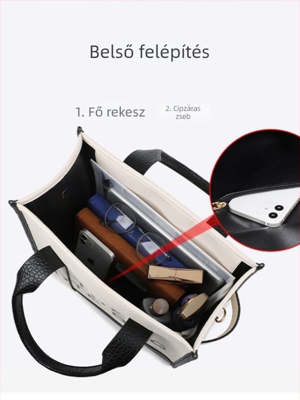 PU betűs női táska, nagy kapacitású keresztbody váll- és oldaltáska cipzáros nyitással, vízszintes négyszögletes forma, belső zsebek telefonra és személyi igazolványra, háromdimenziós külső