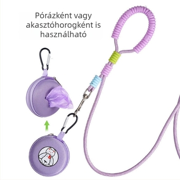 Behúzható kutyapóráz veszteség elleni és menekülés elleni védelemmel, megerősített, hosszabbított és vastagabb kötéllel edzéshez