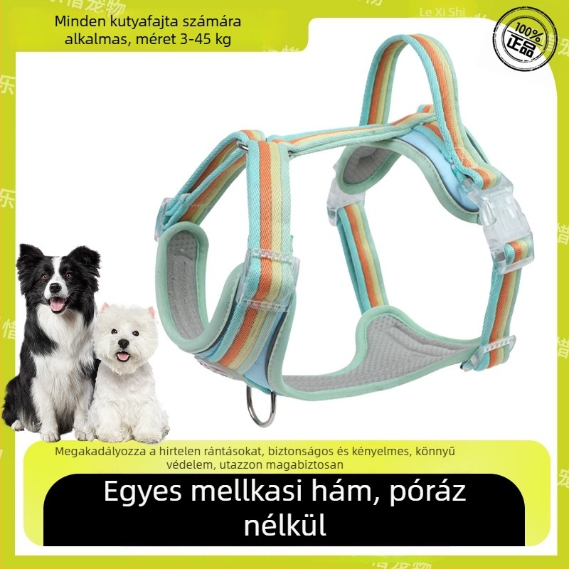 Seven Seconds I-alakú kutya mellkashám pórázzal, robus kivitel robbanásálló, sétákhoz és kertészkedéshez