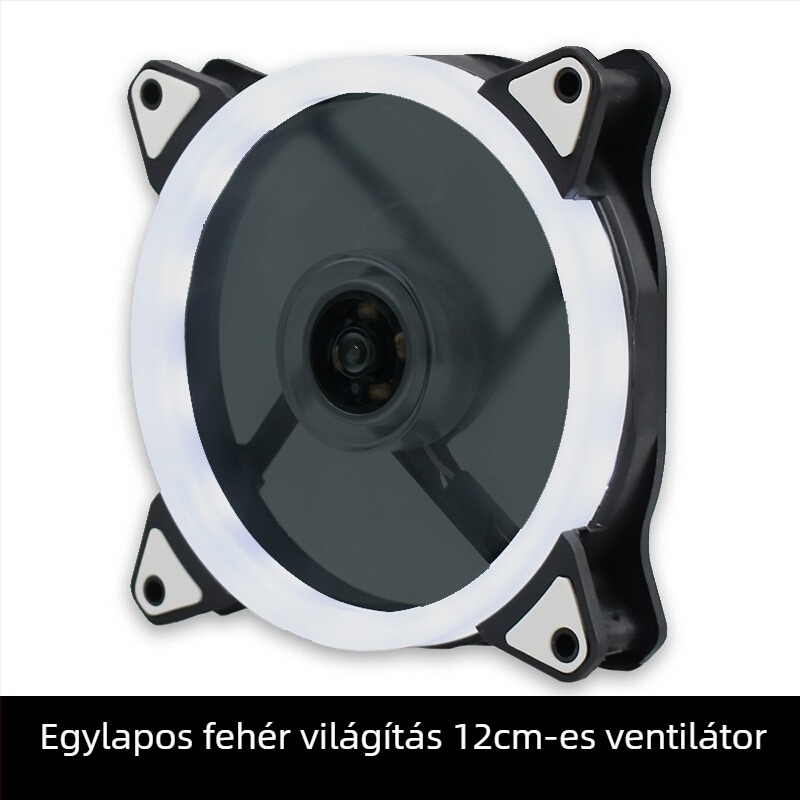LED világítással ellátott házventilátor, hidraulikus csapágy, 1200 RPM, 22 dBA, élettartam 30 000 óra