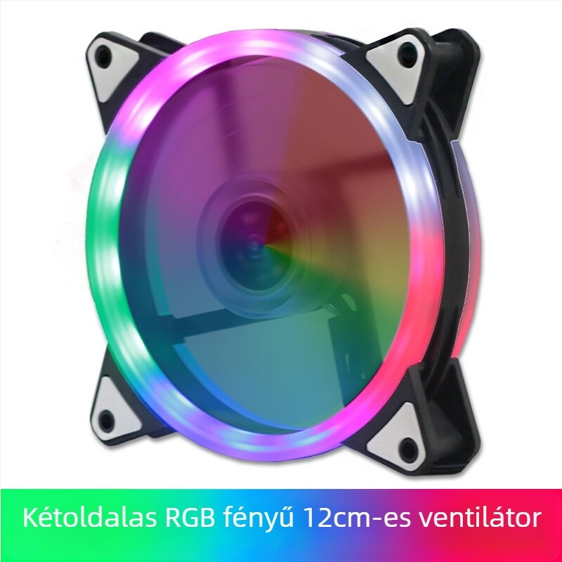 LED világítással ellátott házventilátor, hidraulikus csapágy, 1200 RPM, 22 dBA, élettartam 30 000 óra