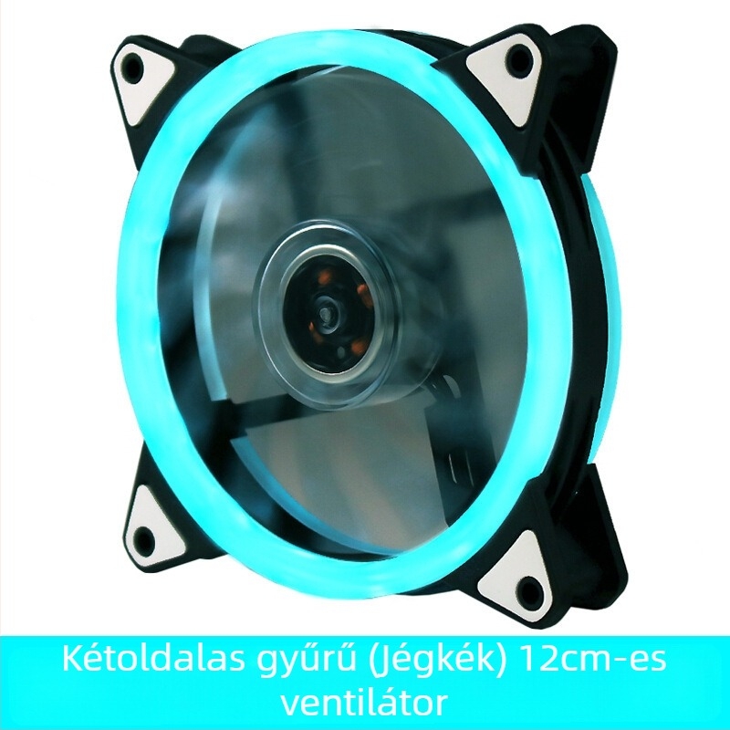 LED világítással ellátott házventilátor, hidraulikus csapágy, 1200 RPM, 22 dBA, élettartam 30 000 óra