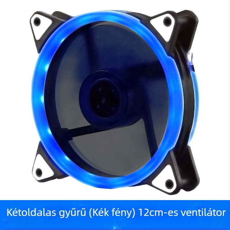 LED világítással ellátott házventilátor, hidraulikus csapágy, 1200 RPM, 22 dBA, élettartam 30 000 óra
