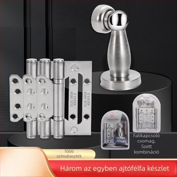Három az egyben rozsdamentes acél ajtópánt — H-alakú, felület: drótkoptált és elektrolitikus bevonat, modern letisztult stílus
