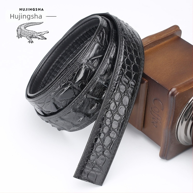 Férfi krokodilbőr öv automata rozsdamentes acél csattal, valódi bőr, szélesség 2–4 cm