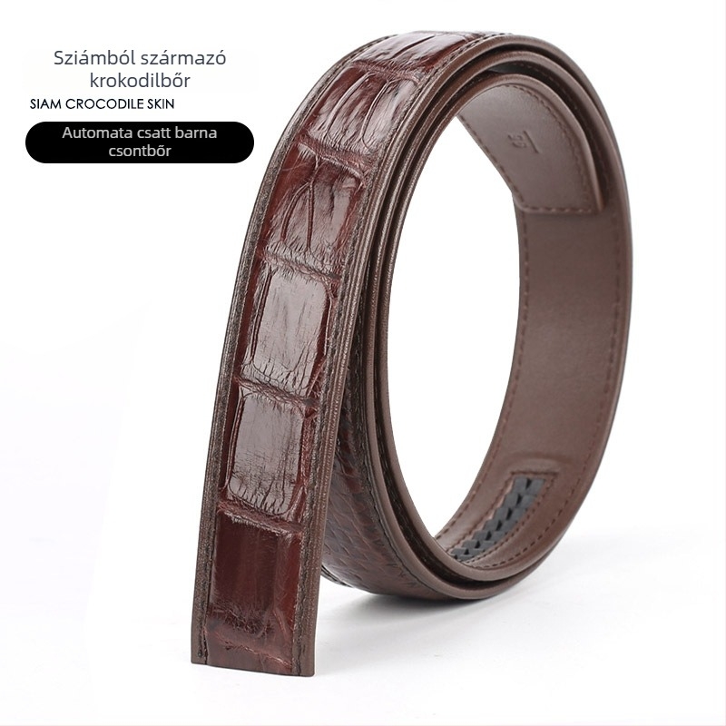 Férfi krokodilbőr öv automata rozsdamentes acél csattal, valódi bőr, szélesség 2–4 cm