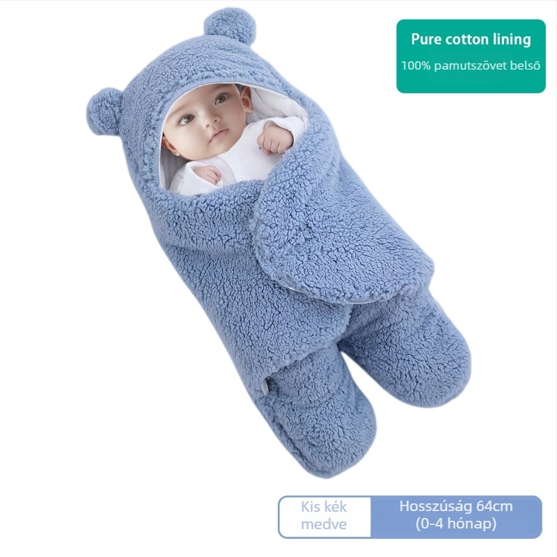 100% pamut baba swaddle takaró és hálózsák — újszülötteknek és 1–3 éveseknek, egész évben, tömeg 300–500 g, testreszabható