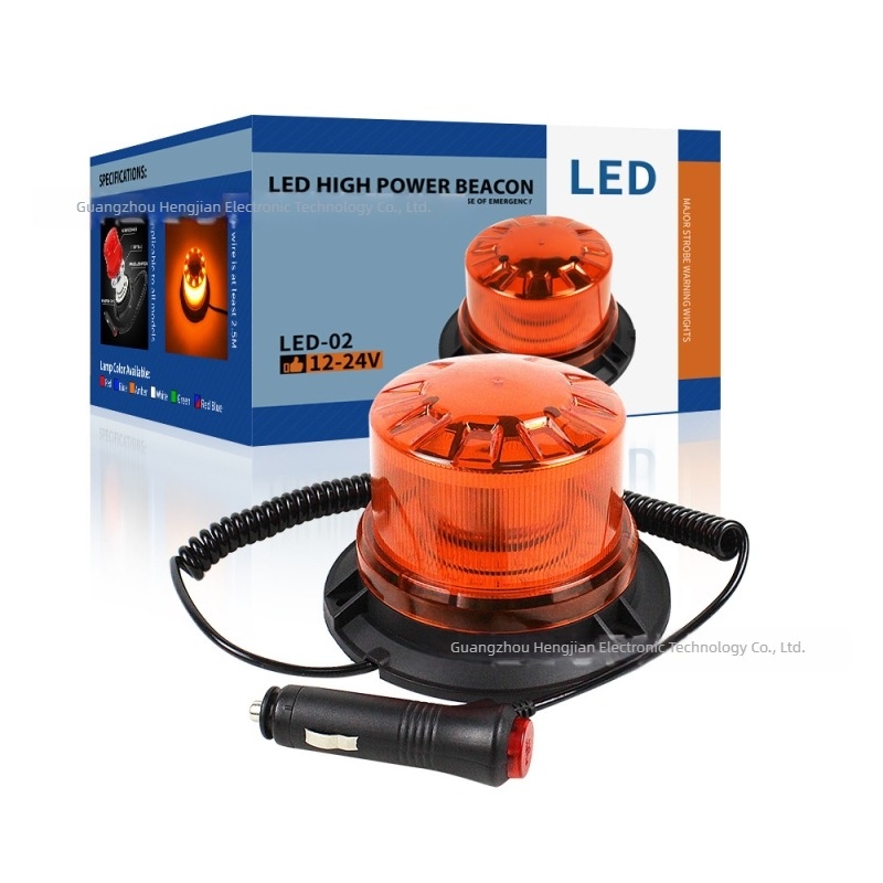 LED stroboszkóp tetőfény járművekhez, 24W, 12–24V, mágneses rögzítés, modell LED-02