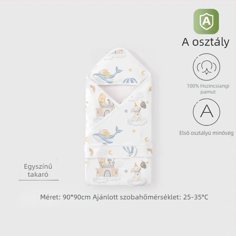 100% pamutból készült újszülött ölelőkendő, könnyű nyárra, állatmintával