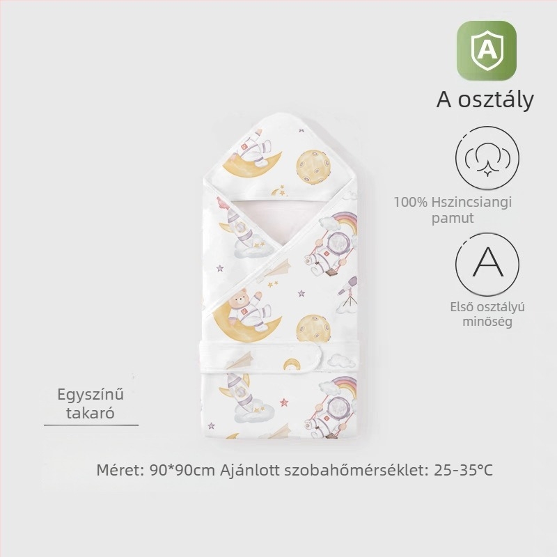 100% pamutból készült újszülött ölelőkendő, könnyű nyárra, állatmintával
