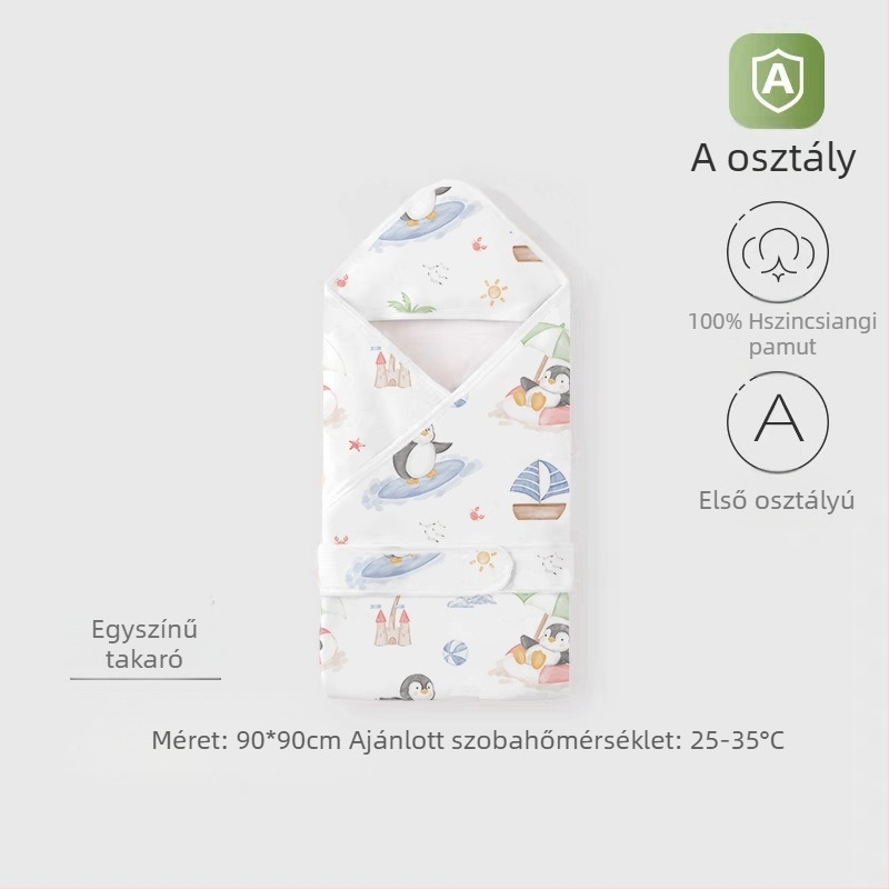 100% pamutból készült újszülött ölelőkendő, könnyű nyárra, állatmintával
