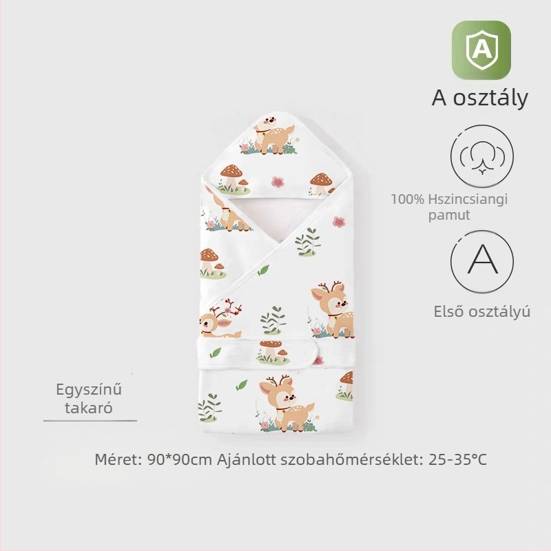 100% pamutból készült újszülött ölelőkendő, könnyű nyárra, állatmintával