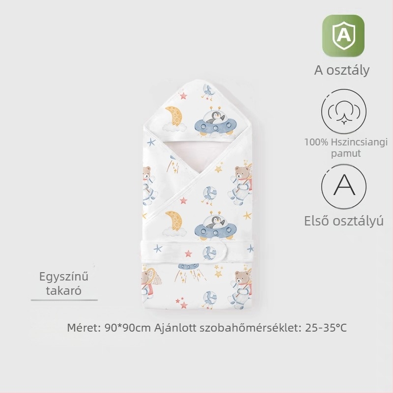 100% pamutból készült újszülött ölelőkendő, könnyű nyárra, állatmintával