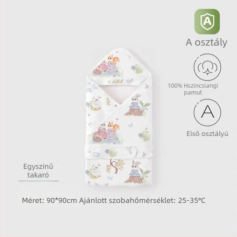100% pamutból készült újszülött ölelőkendő, könnyű nyárra, állatmintával