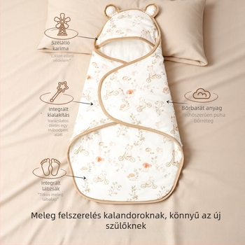 Sűrű, 100% pamutból készült újszülött beburkoló kendő, A osztály, egységes kialakítás, négy évszakos használatra