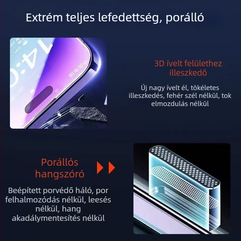Jia Xingqi Kijelzővédő iPhone-hoz – Keményített üveg, Elülső fólia, Személyes adatok védelme, Apple