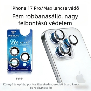 UNIPROVE Edzett üveg lencsevédő film iPhone 11–17 Pro/Max, HD felbontású, robbanásbiztos, ujjlenyomat-mentes, zuhanásálló