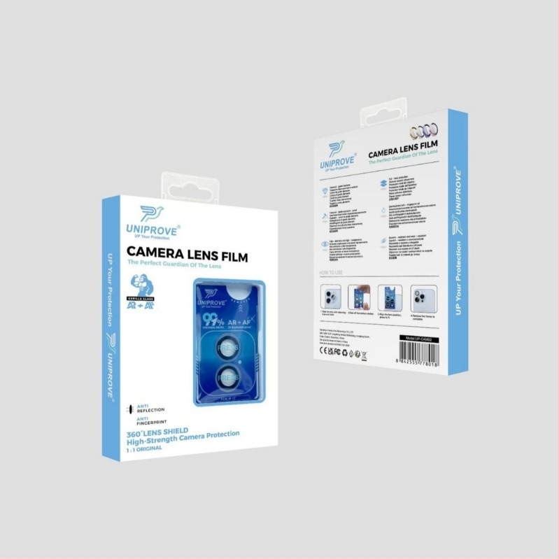 UNIPROVE Edzett üveg lencsevédő film iPhone 11–17 Pro/Max, HD felbontású, robbanásbiztos, ujjlenyomat-mentes, zuhanásálló
