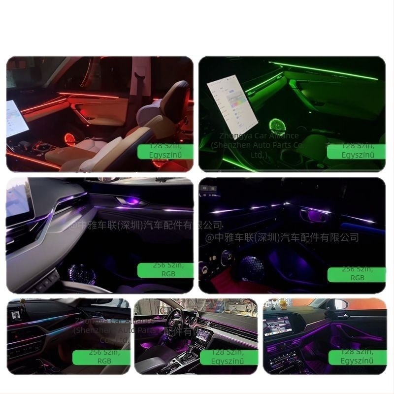 Rejtett LED autó atmoszférikus fény belső térhez, univerzális kompatibilitás, modell zycl01, 0.2W, 9-16V, LED akril