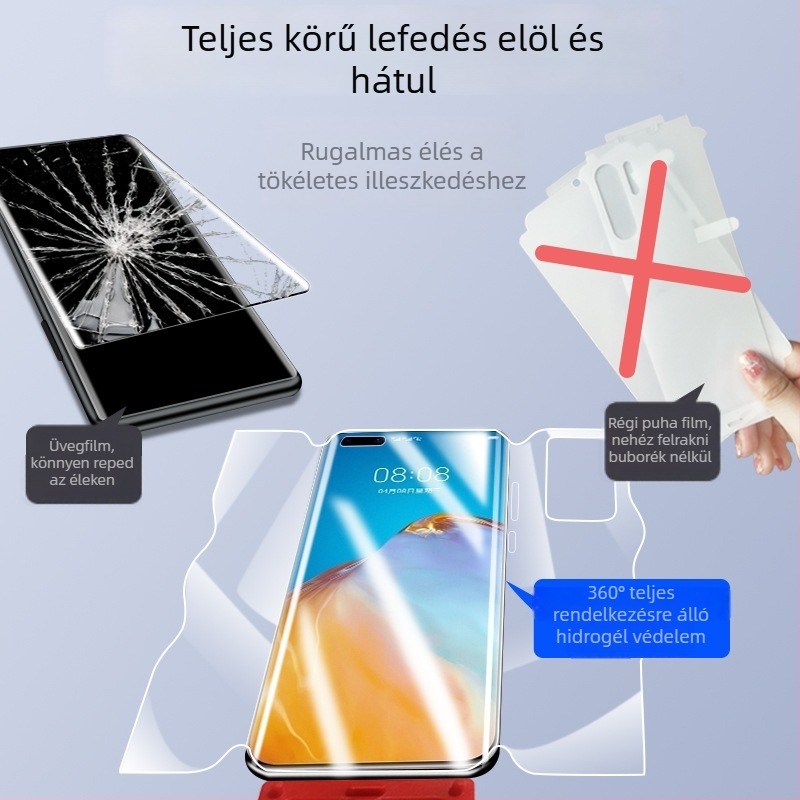 Huawei P40 Pro előlapi és hátlapi hidrogél képernyővédő, matt él, ujjlenyomat-mentes