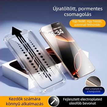 iPhone 14 Pro / Pro Max edzett üveg kijelzővédő, teljes lefedettség, anti-ujjlenyomat, anti-peep