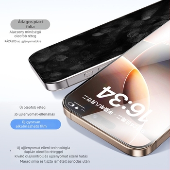 iPhone 14 Pro / Pro Max edzett üveg kijelzővédő, teljes lefedettség, anti-ujjlenyomat, anti-peep