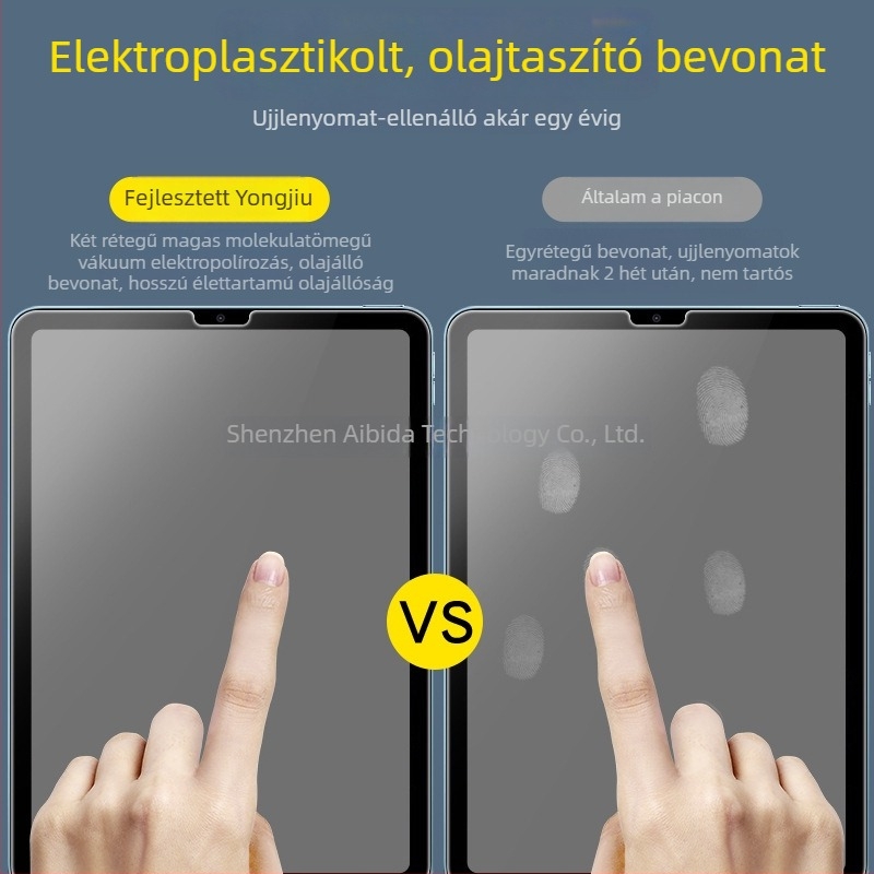 Yong Jiu edzett üveg kijelzővédő iPad Air 5-höz (10,9 hüvelyk) – HD, ujjlenyomatmentes