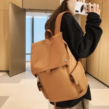 Unisex nylon laptop hátizsák kapufedéllel, városi minimalista stílus, vízálló, 15 colos laptophoz