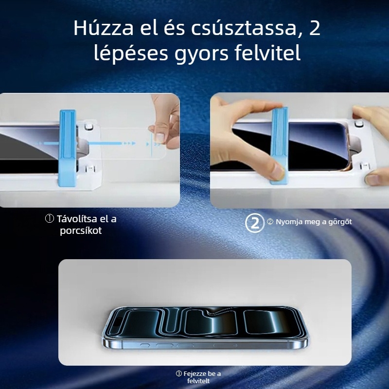 iPhone 17 Pro Max 3D forró hajlított teljes ragasztású edzett üveg kijelzővédő, keret nélküli, elektroplátolt él, nincsenek fekete élek