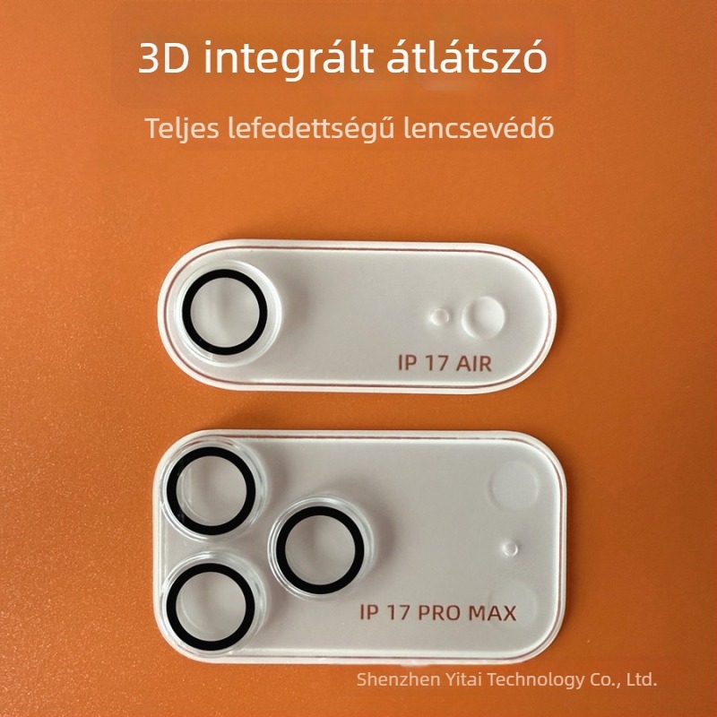 iPhone 17 Pro Max kamera védőfólia – 3D teljes fedés, átlátszó alap