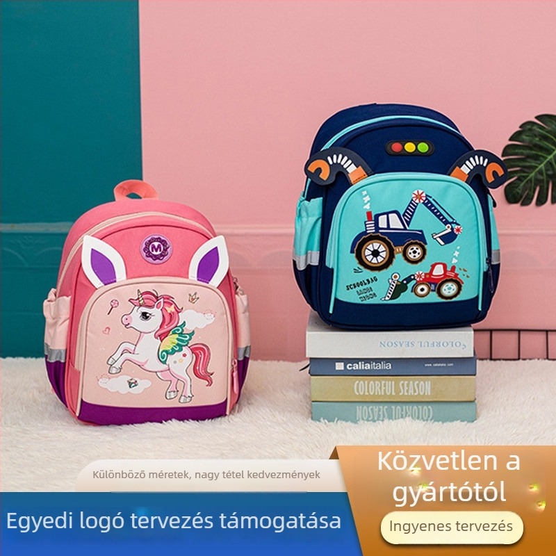 Óvodai hátizsák anime mintával – nylon, ultrakönnyű, légáteresztő, vízálló, gerinvcvédő, légpárnás vállpántok, több rekesz