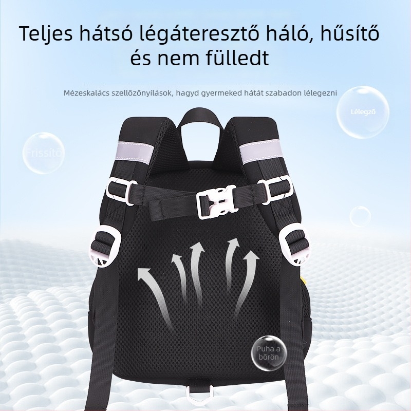 Óvodai hátizsák pingvines mintával, könnyű, lélegző, vízálló nylon anyag, 2–5 éveseknek