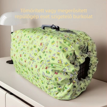 Háziállat szállító táska téli hőszigetelő takaróval, szélvédett, hordozható, vászon (Anyag: vászon; Puha: puha; Kategória: háziállat szállító táska)