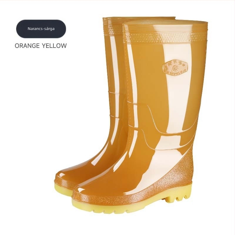 JSM Uniszex Esőcsizmák Építőiparhoz, Csúszásmentes, Vízálló, Magas Cső, Műanyag Felső és Talp, Textil Bélés