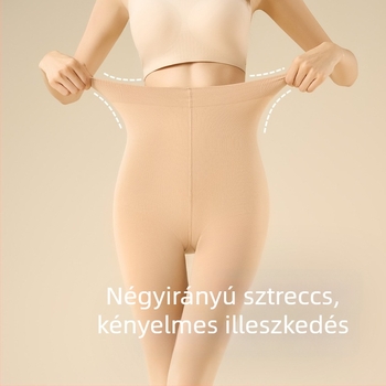 Velúr harisnya magas derékkal a has karcsúsításáért és fenékemelésért, alakformáló hatás, természetes nude megjelenés, egyszínű, tavasz–ősz viseletre
