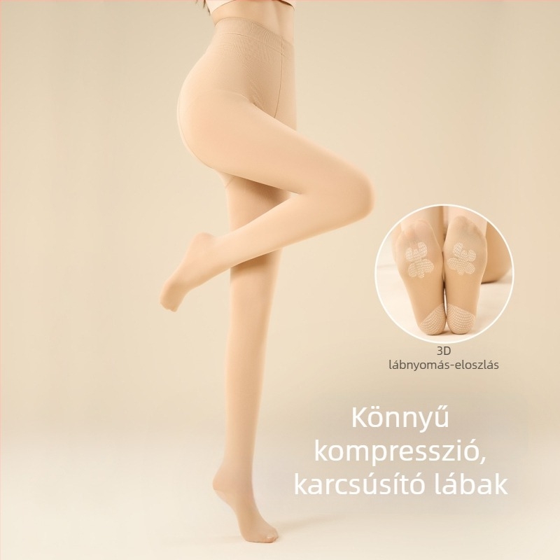 Velúr harisnya magas derékkal a has karcsúsításáért és fenékemelésért, alakformáló hatás, természetes nude megjelenés, egyszínű, tavasz–ősz viseletre
