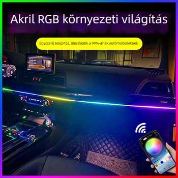 Akrilból készült autó belső ambient világítási sáv ajtókhoz és középső konzolhoz, modell Symphony cold light advance ambient light, 5V, 3A, 3W
