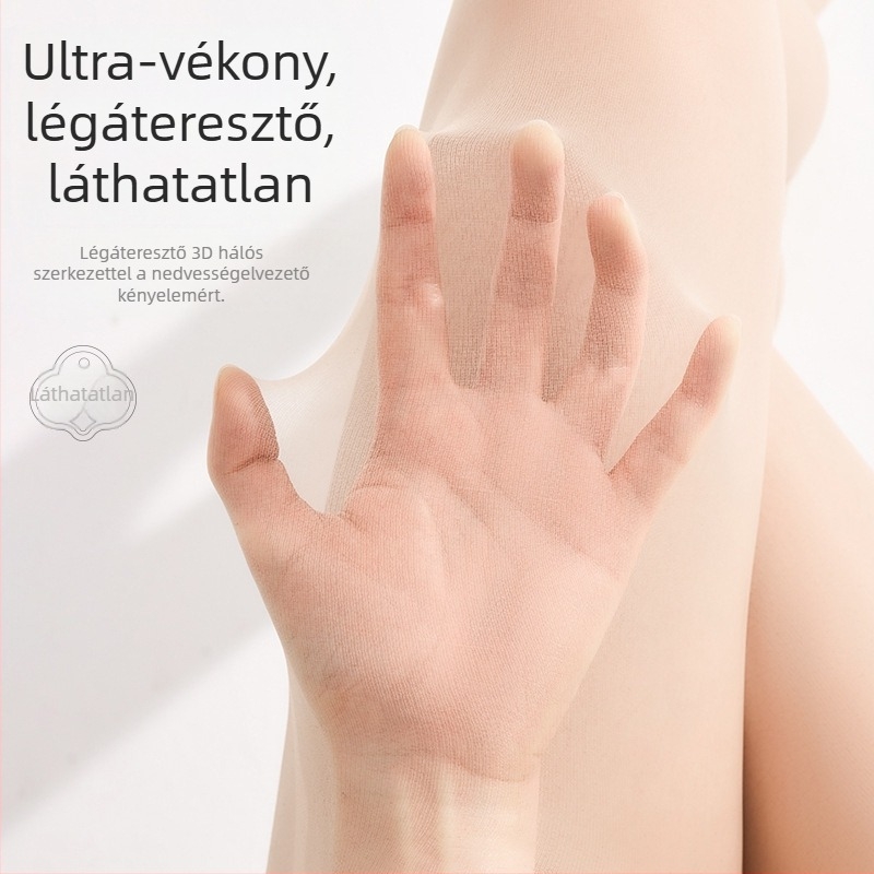 Női ultra vékony harisnyanadrág pillangó minta a intim zónában, varrás nélküli, átlátszó, 8D nylon