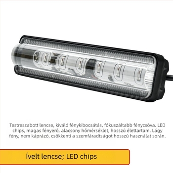 Targonca LED figyelmeztető fény, 12-80V, 18W, 6-LED, alumínium ötvözet ház, akril lencse