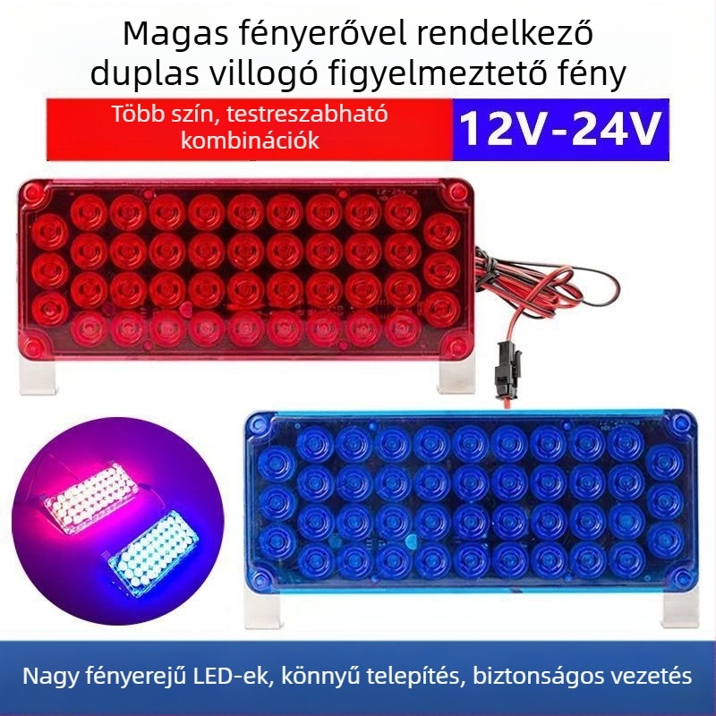 LED figyelmeztető fény teherautók és utánfutók számára – erős stroboszkóp jelzés, hátsó ütközés elleni, mentő járművekhez