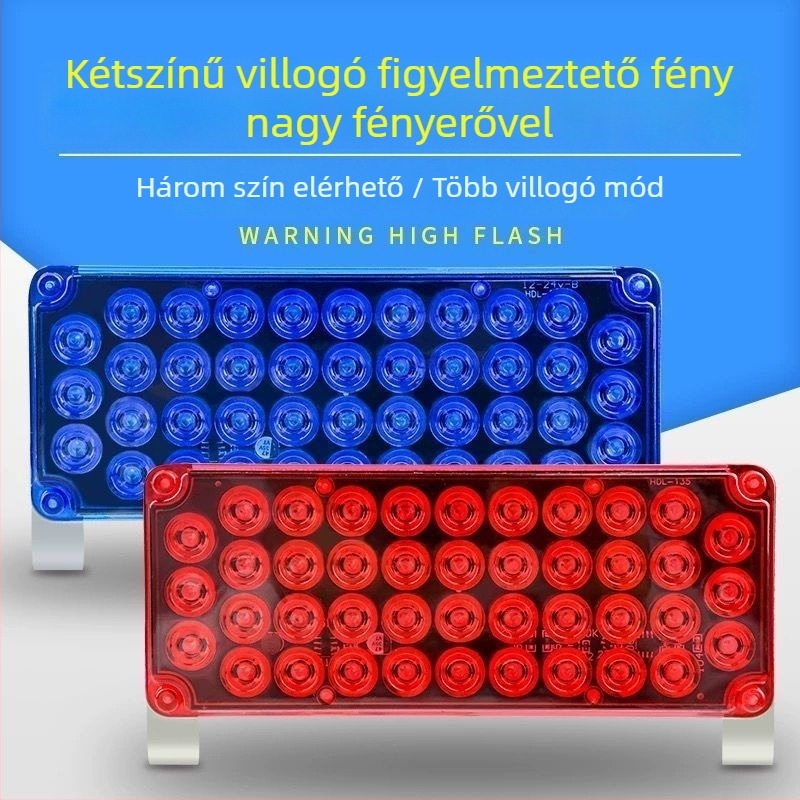LED figyelmeztető fény teherautók és utánfutók számára – erős stroboszkóp jelzés, hátsó ütközés elleni, mentő járművekhez